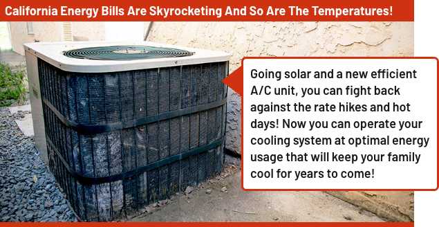 Going solar with a new efficient A/C unit can help you keep your electricity cost low!